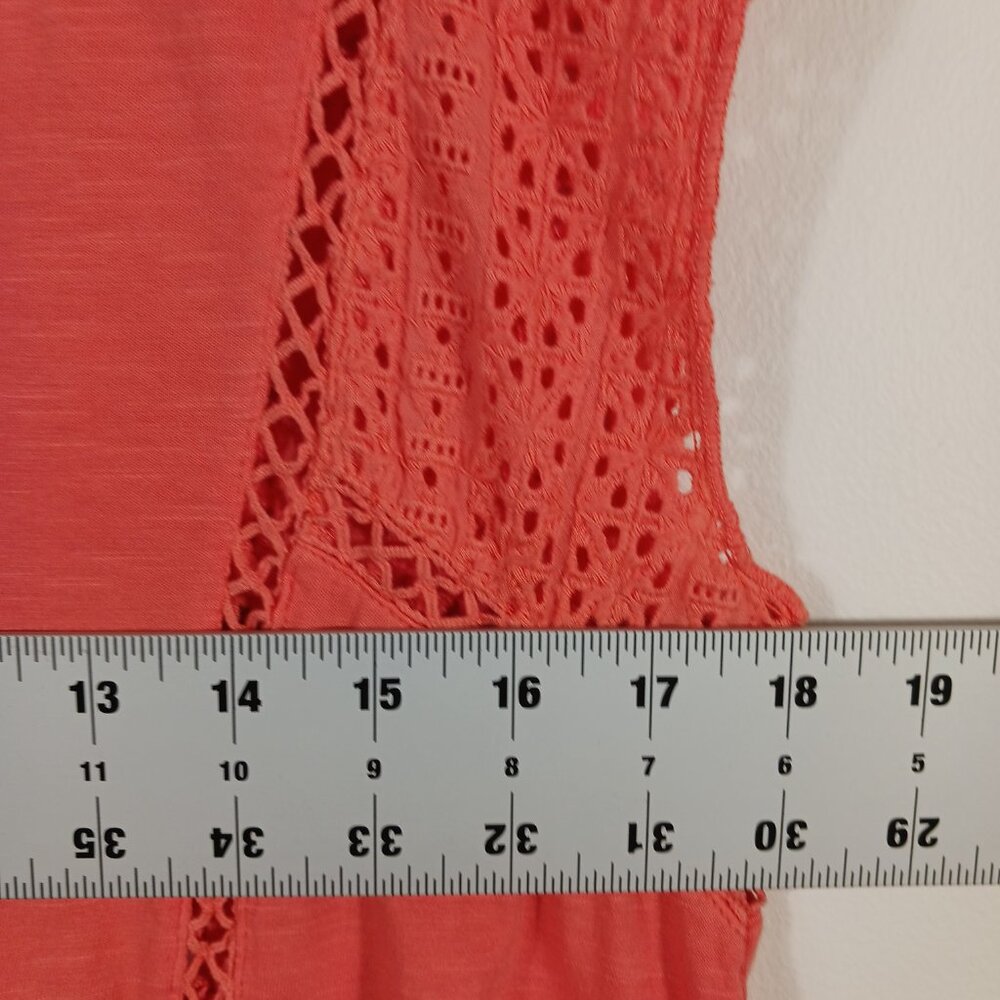 NWT Sundance Tangerine Crochet Sleeveless Top, Distressed V Neck, Cotton, Small - Picture 13 of 16